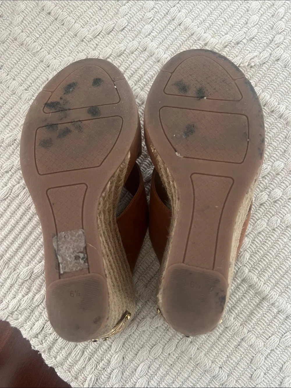 Tory Burch Cognac Suede Crisscross Espadrille Slides